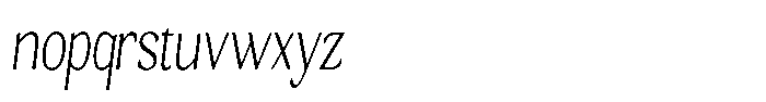 Gafisah Round Thin Extra Condensed Slant Font LOWERCASE