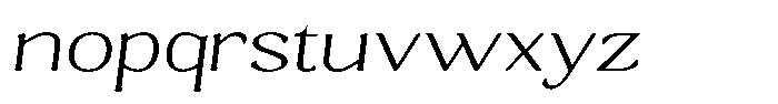 Gafisah Round Thin Extra Expanded Slant Font LOWERCASE