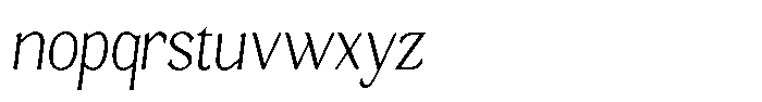Gafisah Round Thin Semi Condensed Slant Font LOWERCASE