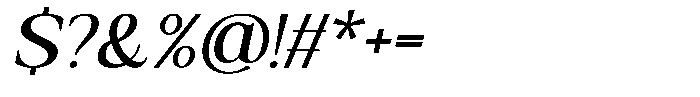 Galafera Italic Font OTHER CHARS