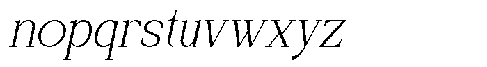 Galafera Thin Italic Font LOWERCASE