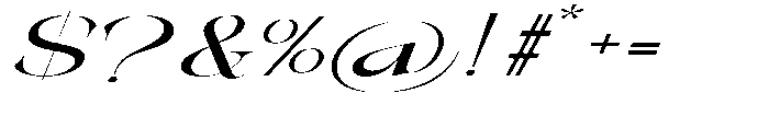 Galdertin Charetam Italic Bold Extra Expanded Italic Font OTHER CHARS