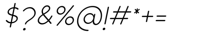 Galey Rounded Light Italic Font OTHER CHARS