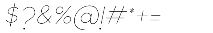 Galey Rounded Thin Italic Font OTHER CHARS