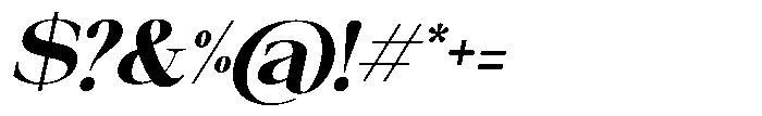 Galnery Black Slanted Font OTHER CHARS