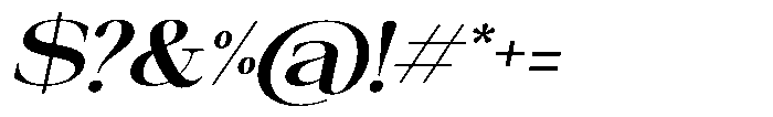 Galnery Bold Extra Exp Slanted Font OTHER CHARS