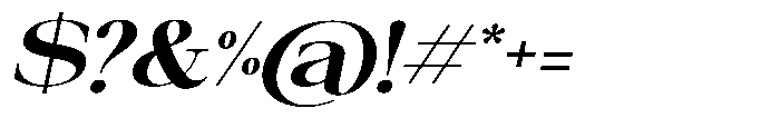 Galnery Extra Bold Extra Exp Slanted Font OTHER CHARS