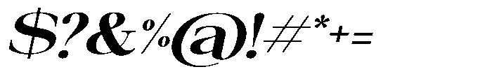 Galnery Extra Bold Ultra Exp Slanted Font OTHER CHARS