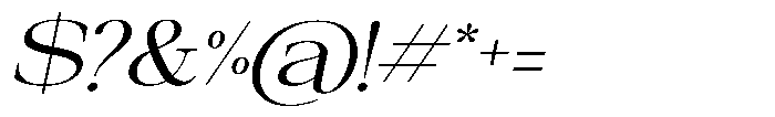 Galnery Extra Exp Slanted Font OTHER CHARS
