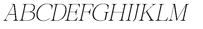 Galnery Extra Light Condensed Slanted Font UPPERCASE