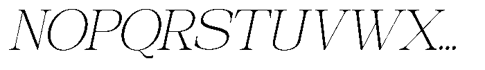 Galnery Extra Light Condensed Slanted Font UPPERCASE