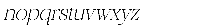 Galnery Extra Light Condensed Slanted Font LOWERCASE