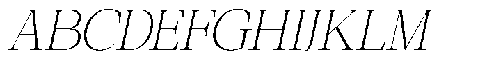 Galnery Extra Light Extra Condensed Slanted Font UPPERCASE