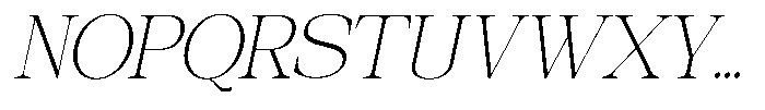 Galnery Extra Light Extra Condensed Slanted Font UPPERCASE