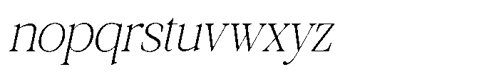 Galnery Extra Light Extra Condensed Slanted Font LOWERCASE