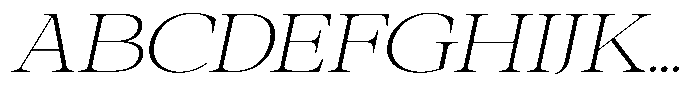 Galnery Extra Light Extra Exp Slanted Font UPPERCASE