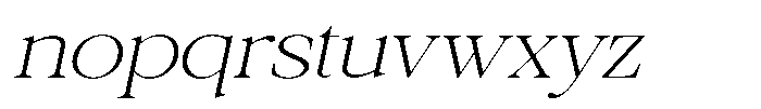 Galnery Extra Light Extra Exp Slanted Font LOWERCASE