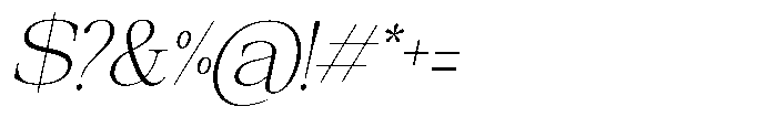 Galnery Extra Light Semi Condensed Slanted Font OTHER CHARS