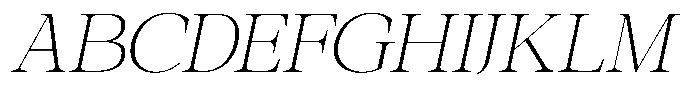 Galnery Extra Light Semi Condensed Slanted Font UPPERCASE