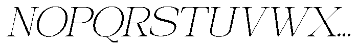 Galnery Extra Light Semi Condensed Slanted Font UPPERCASE