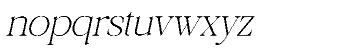Galnery Extra Light Semi Condensed Slanted Font LOWERCASE
