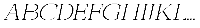 Galnery Extra Light Semi Exp Slanted Font UPPERCASE