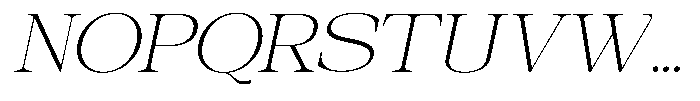 Galnery Extra Light Semi Exp Slanted Font UPPERCASE