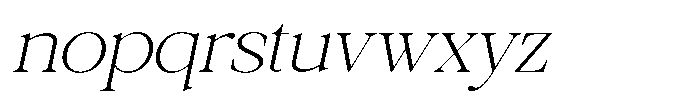Galnery Extra Light Semi Exp Slanted Font LOWERCASE