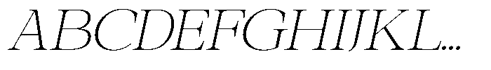 Galnery Extra Light Slanted Font UPPERCASE