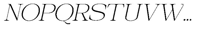 Galnery Extra Light Slanted Font UPPERCASE