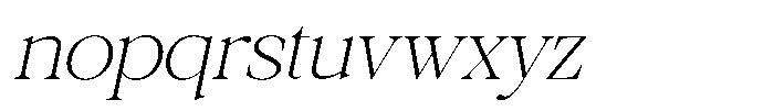 Galnery Extra Light Slanted Font LOWERCASE