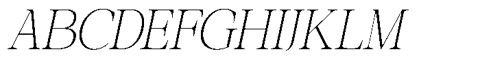 Galnery Extra Light Ultra Condensed Slanted Font UPPERCASE