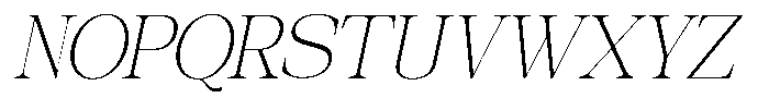 Galnery Extra Light Ultra Condensed Slanted Font UPPERCASE