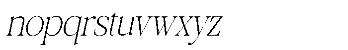 Galnery Extra Light Ultra Condensed Slanted Font LOWERCASE