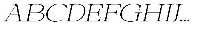 Galnery Extra Light Ultra Exp Slanted Font UPPERCASE