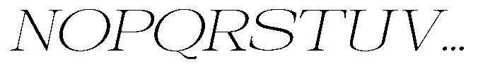 Galnery Extra Light Ultra Exp Slanted Font UPPERCASE