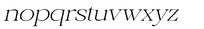 Galnery Extra Light Ultra Exp Slanted Font LOWERCASE