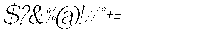 Galnery Light Condensed Slanted Font OTHER CHARS