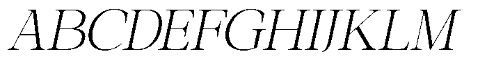 Galnery Light Condensed Slanted Font UPPERCASE