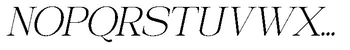 Galnery Light Condensed Slanted Font UPPERCASE