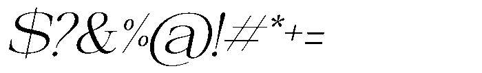 Galnery Light Expanded Slanted Font OTHER CHARS