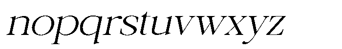Galnery Light Expanded Slanted Font LOWERCASE
