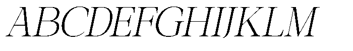Galnery Light Extra Condensed Slanted Font UPPERCASE