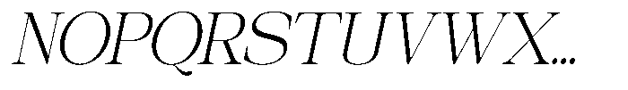 Galnery Light Extra Condensed Slanted Font UPPERCASE