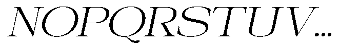 Galnery Light Extra Exp Slanted Font UPPERCASE