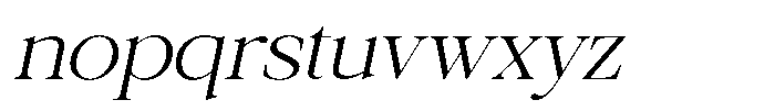 Galnery Light Semi Exp Slanted Font LOWERCASE