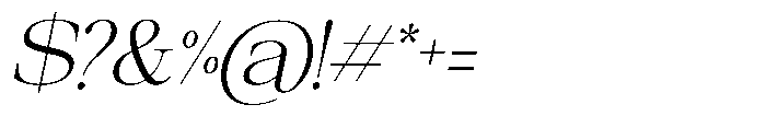 Galnery Light Slanted Font OTHER CHARS