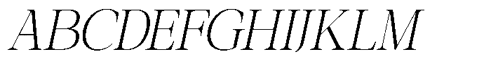 Galnery Light Ultra Condensed Slanted Font UPPERCASE