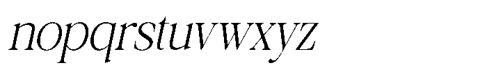 Galnery Light Ultra Condensed Slanted Font LOWERCASE