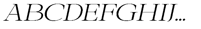 Galnery Light Ultra Exp Slanted Font UPPERCASE